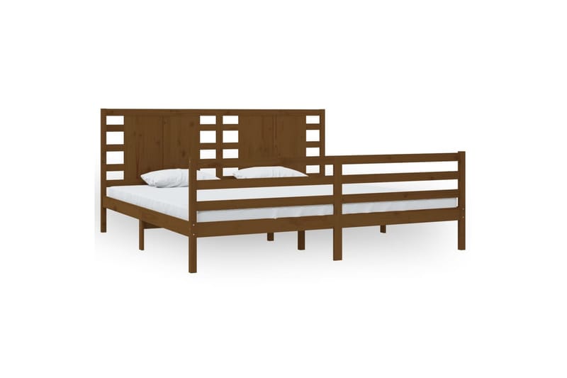 Sängynrunko hunajanruskea täysi mänty 200x200 cm - Ruskea - Huonekalut - Sänky - Sänkykehikot & sängynrungot