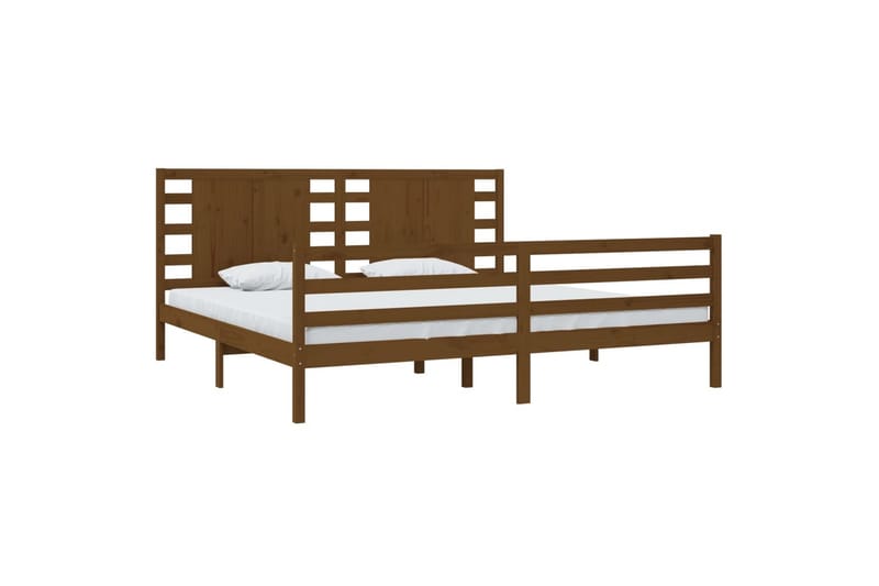 Sängynrunko hunajanruskea täysi mänty 200x200 cm - Ruskea - Huonekalut - Sänky - Sänkykehikot & sängynrungot