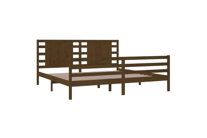 Sängynrunko hunajanruskea täysi mänty 200x200 cm - Ruskea - Huonekalut - Sänky - Sänkykehikot & sängynrungot