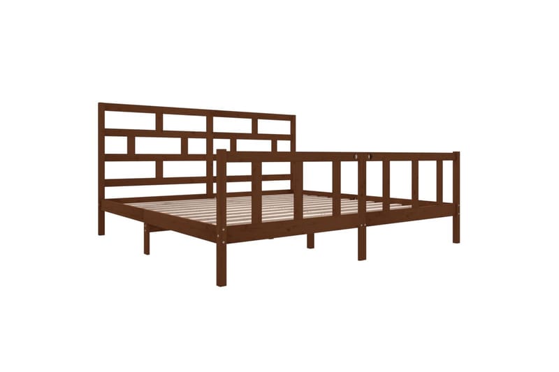 Sängynrunko hunajanruskea täysi mänty 200x200 cm - Ruskea - Huonekalut - Sänky - Sänkykehikot & sängynrungot