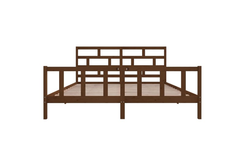 Sängynrunko hunajanruskea täysi mänty 200x200 cm - Ruskea - Huonekalut - Sänky - Sänkykehikot & sängynrungot