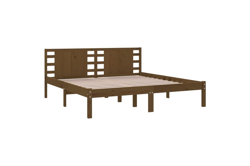 Sängynrunko hunajanruskea täysi mänty 200x200 cm - Ruskea - Huonekalut - Sänky - Sänkykehikot & sängynrungot