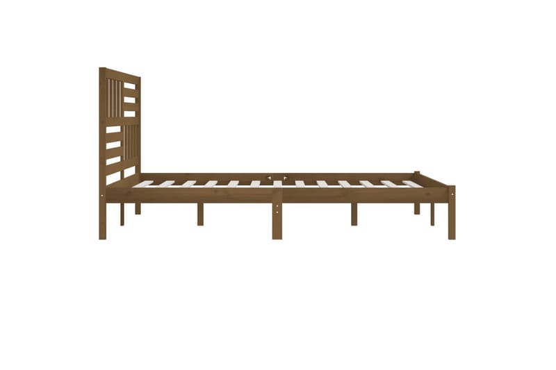 Sängynrunko hunajanruskea täysi mänty 200x200 cm - Ruskea - Huonekalut - Sänky - Sänkykehikot & sängynrungot