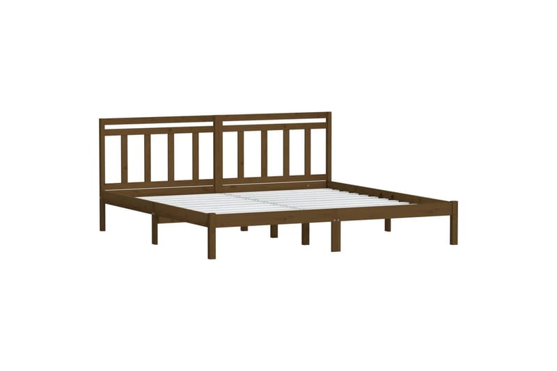 Sängynrunko hunajanruskea täysi mänty 200x200 cm - Ruskea - Huonekalut - Sänky - Sänkykehikot & sängynrungot