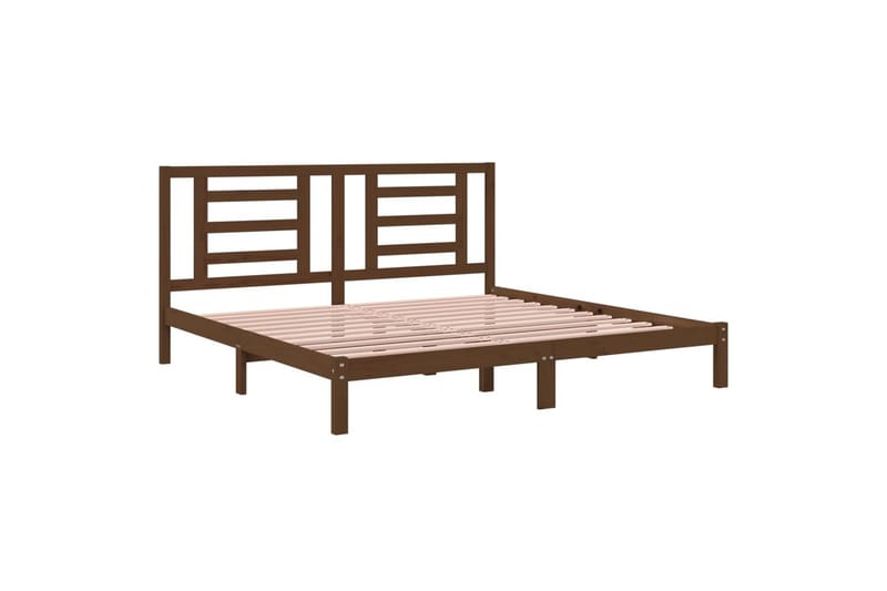 Sängynrunko hunajanruskea täysi mänty 200x200 cm - Ruskea - Huonekalut - Sänky - Sänkykehikot & sängynrungot