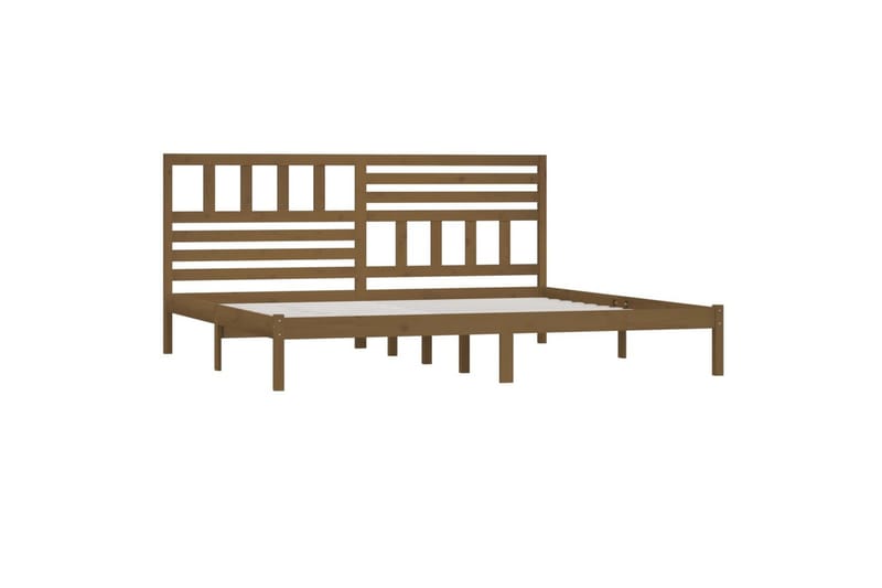 Sängynrunko hunajanruskea täysi mänty 200x200 cm - Ruskea - Huonekalut - Sänky - Sänkykehikot & sängynrungot