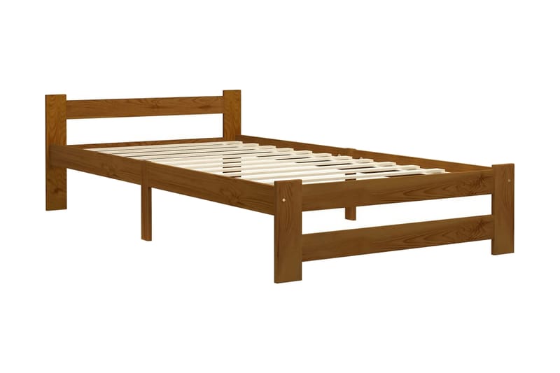 Sängynrunko hunajanruskea täysi mänty 90x200 cm - Ruskea - Huonekalut - Sänky - Sänkykehikot & sängynrungot