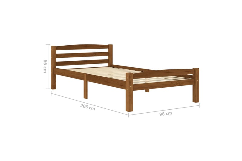 Sängynrunko hunajanruskea täysi mänty 90x200 cm - Huonekalut - Sänky - Sänkykehikot & sängynrungot