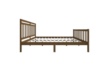 Sängynrunko hunajanruskea täysi puu 200x200 cm - Ruskea - Huonekalut - Sänky - Sänkykehikot & sängynrungot