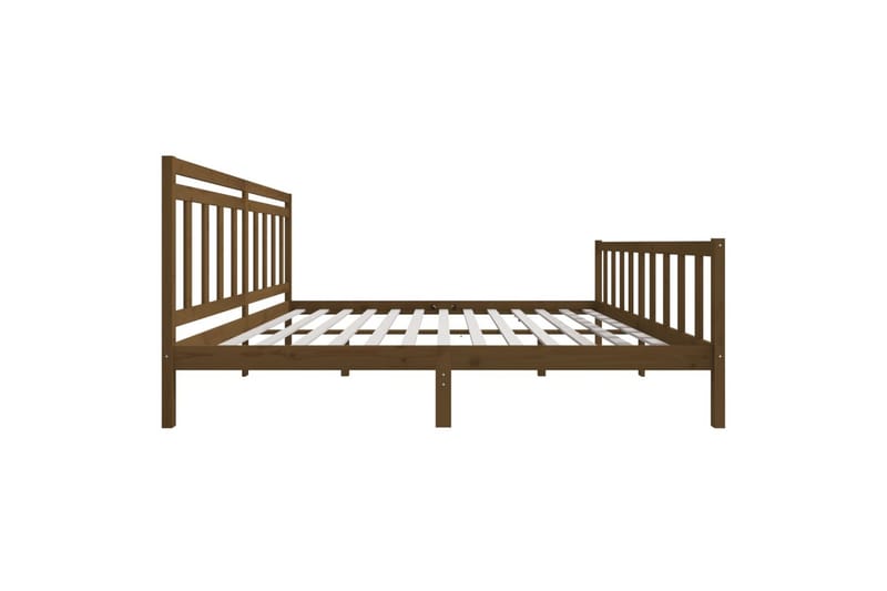 Sängynrunko hunajanruskea täysi puu 200x200 cm - Ruskea - Huonekalut - Sänky - Sänkykehikot & sängynrungot