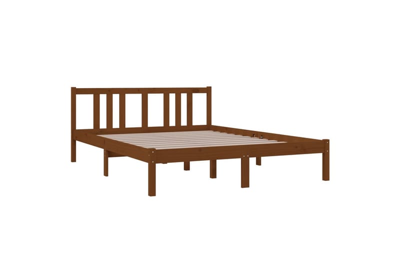 Sängynrunko hunajanruskea täysi puu 140x190 cm - Ruskea - Huonekalut - Sänky - Sänkykehikot & sängynrungot
