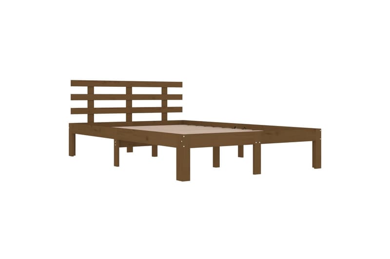 Sängynrunko hunajanruskea täysi puu 200x200 cm - Ruskea - Huonekalut - Sänky - Sänkykehikot & sängynrungot