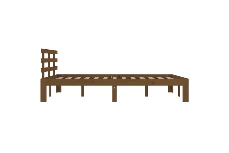 Sängynrunko hunajanruskea täysi puu 200x200 cm - Ruskea - Huonekalut - Sänky - Sänkykehikot & sängynrungot