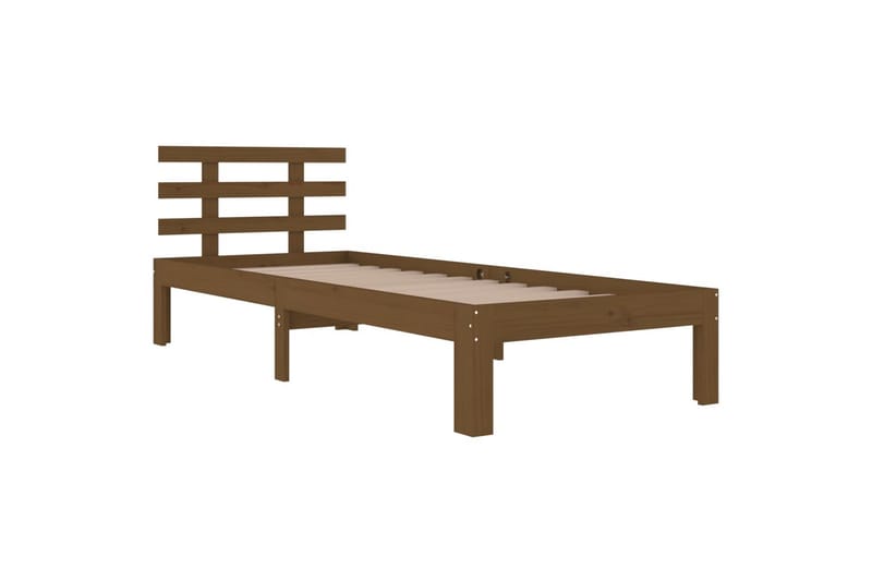 Sängynrunko hunajanruskea täysi puu 100x200 cm - Ruskea - Huonekalut - Sänky - Sänkykehikot & sängynrungot