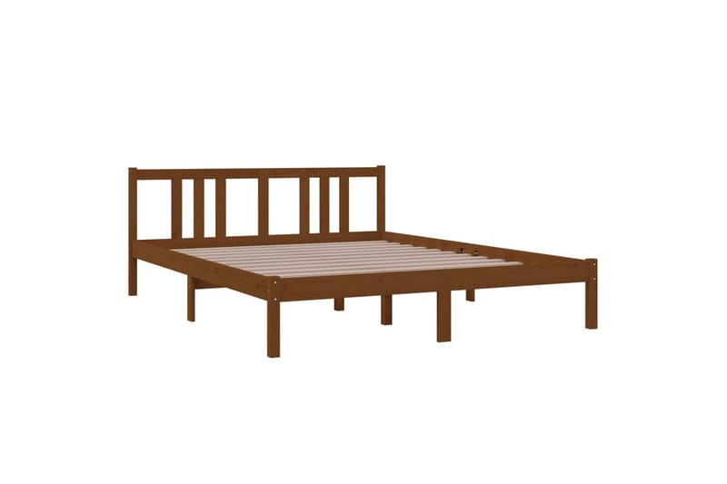 Sängynrunko hunajanruskea täysi puu 150x200 cm 5FT King Size - Ruskea - Huonekalut - Sänky - Sänkykehikot & sängynrungot