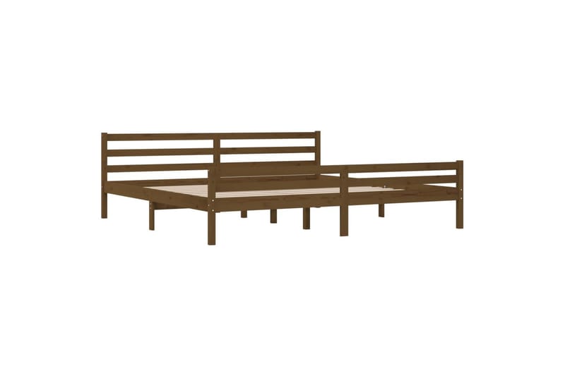 Sängynrunko hunajanruskea täysi puu 200x200 cm - Ruskea - Huonekalut - Sänky - Sänkykehikot & sängynrungot