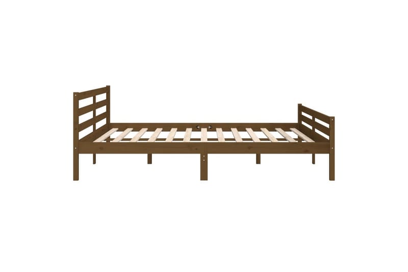 Sängynrunko hunajanruskea täysi puu 200x200 cm - Ruskea - Huonekalut - Sänky - Sänkykehikot & sängynrungot