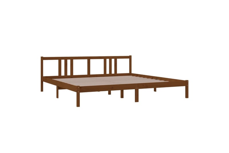 Sängynrunko hunajanruskea täysi puu 200x200 cm - Ruskea - Huonekalut - Sänky - Sänkykehikot & sängynrungot
