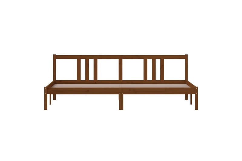 Sängynrunko hunajanruskea täysi puu 200x200 cm - Ruskea - Huonekalut - Sänky - Sänkykehikot & sängynrungot
