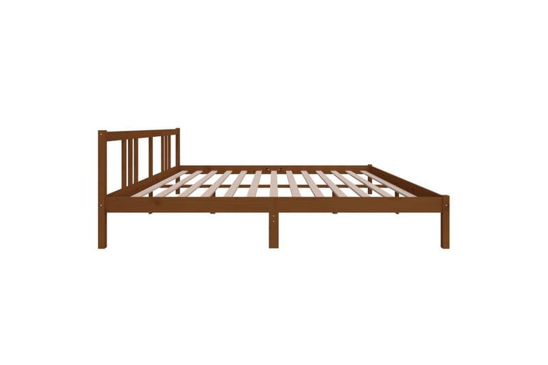 Sängynrunko hunajanruskea täysi puu 200x200 cm - Ruskea - Huonekalut - Sänky - Sänkykehikot & sängynrungot