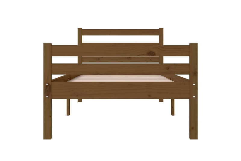 Sängynrunko hunajanruskea täysi puu 100x200 cm - Ruskea - Huonekalut - Sänky - Sänkykehikot & sängynrungot