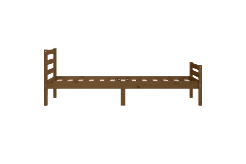 Sängynrunko hunajanruskea täysi puu 100x200 cm - Ruskea - Huonekalut - Sänky - Sänkykehikot & sängynrungot