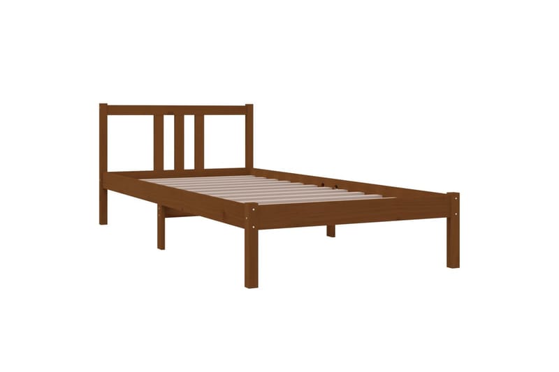 Sängynrunko hunajanruskea täysi puu 90x200 cm - Ruskea - Huonekalut - Sänky - Sänkykehikot & sängynrungot