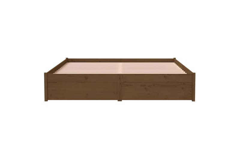 Sängynrunko hunajanruskea täysi puu 150x200 cm 5FT King Size - Ruskea - Huonekalut - Sänky - Sänkykehikot & sängynrungot