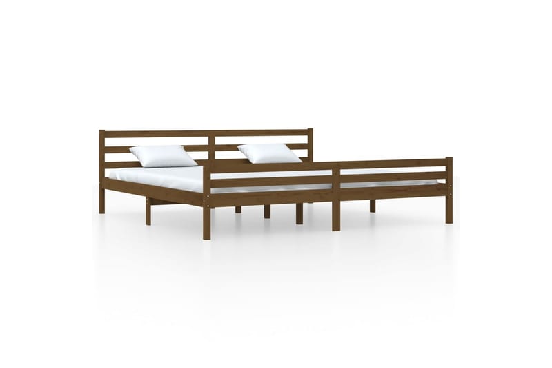 Sängynrunko hunajanruskea täysi puu 200x200 cm - Ruskea - Huonekalut - Sänky - Sänkykehikot & sängynrungot