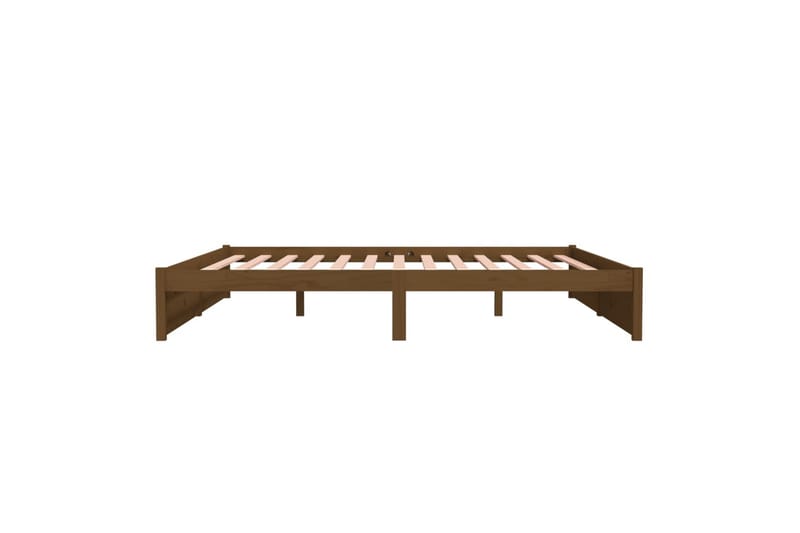 Sängynrunko hunajanruskea täysi puu 200x200 cm - Ruskea - Huonekalut - Sänky - Sänkykehikot & sängynrungot