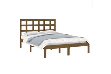 Sängynrunko hunajanruskea täysi puu 200x200 cm - Ruskea - Huonekalut - Sänky - Sänkykehikot & sängynrungot