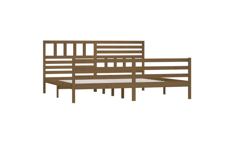 Sängynrunko hunajanruskea täysi puu 200x200 cm - Ruskea - Huonekalut - Sänky - Sänkykehikot & sängynrungot