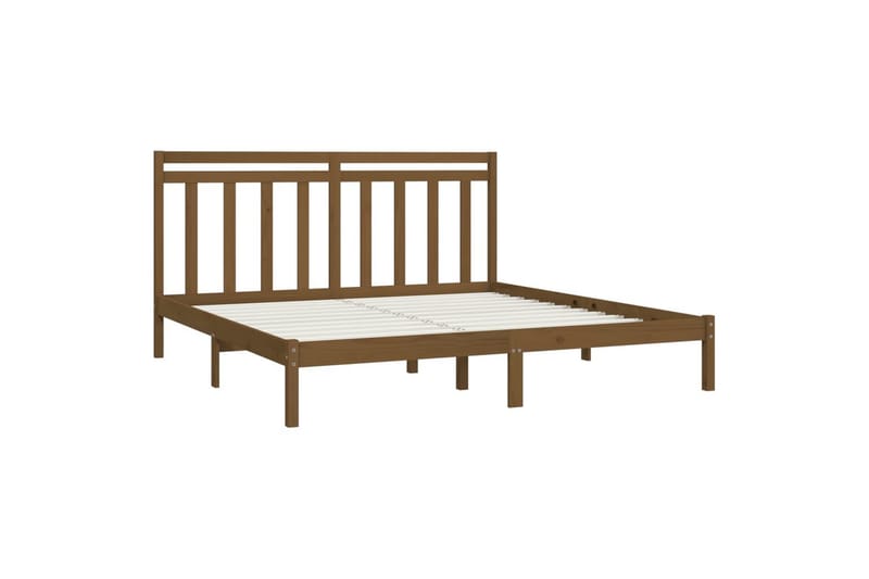 Sängynrunko hunajanruskea täysi puu 200x200 cm - Ruskea - Huonekalut - Sänky - Sänkykehikot & sängynrungot