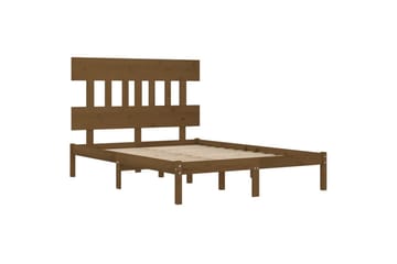 Sängynrunko hunajanruskea täysi puu 200x200 cm - Ruskea - Huonekalut - Sänky - Sänkykehikot & sängynrungot