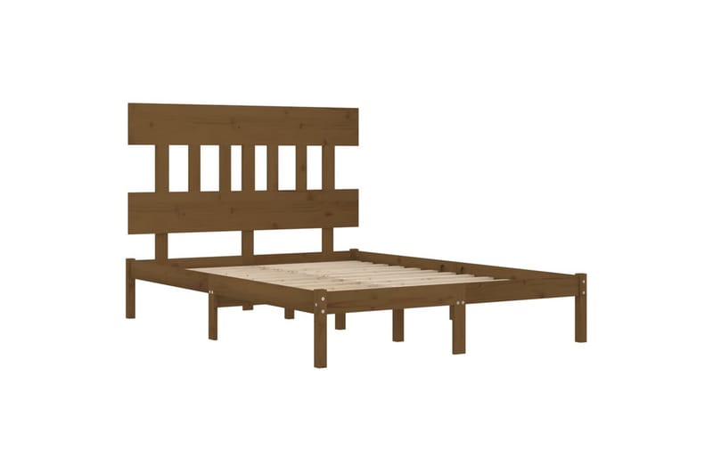 Sängynrunko hunajanruskea täysi puu 200x200 cm - Ruskea - Huonekalut - Sänky - Sänkykehikot & sängynrungot