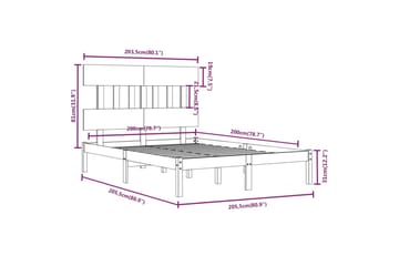 Sängynrunko hunajanruskea täysi puu 200x200 cm - Ruskea - Huonekalut - Sänky - Sänkykehikot & sängynrungot