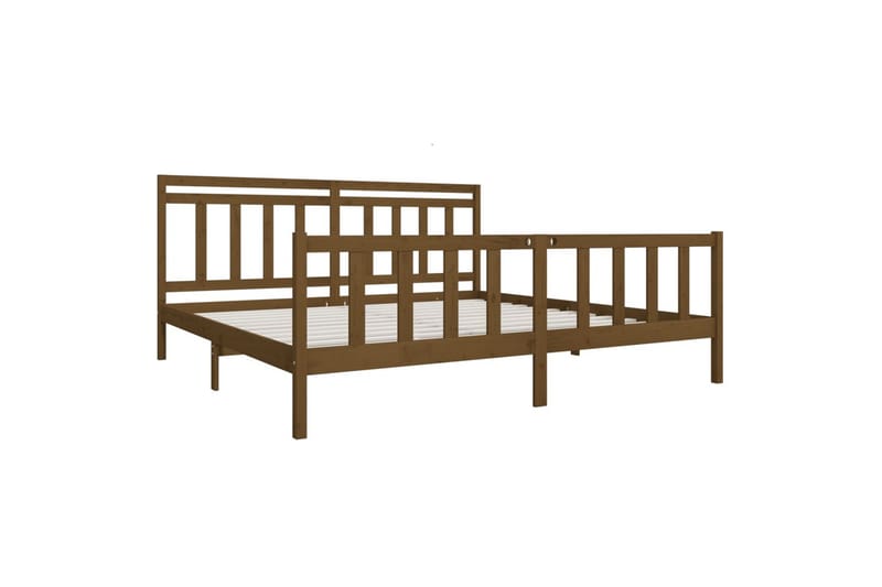 Sängynrunko hunajanruskea täysi puu 200x200 cm - Ruskea - Huonekalut - Sänky - Sänkykehikot & sängynrungot