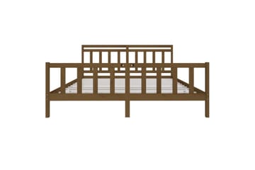 Sängynrunko hunajanruskea täysi puu 200x200 cm - Ruskea - Huonekalut - Sänky - Sänkykehikot & sängynrungot