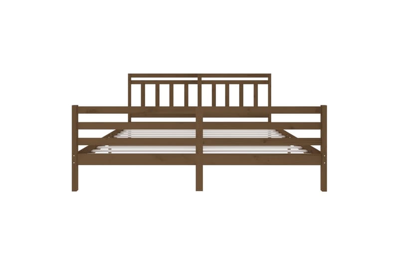 Sängynrunko hunajanruskea täysi puu 200x200 cm - Ruskea - Huonekalut - Sänky - Sänkykehikot & sängynrungot