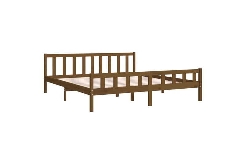 Sängynrunko hunajanruskea täysi puu 200x200 cm - Ruskea - Huonekalut - Sänky - Sänkykehikot & sängynrungot