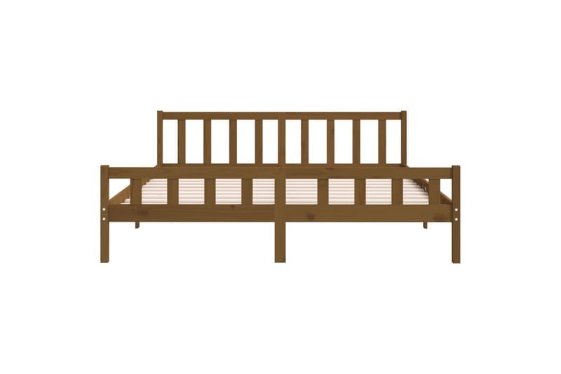 Sängynrunko hunajanruskea täysi puu 200x200 cm - Ruskea - Huonekalut - Sänky - Sänkykehikot & sängynrungot