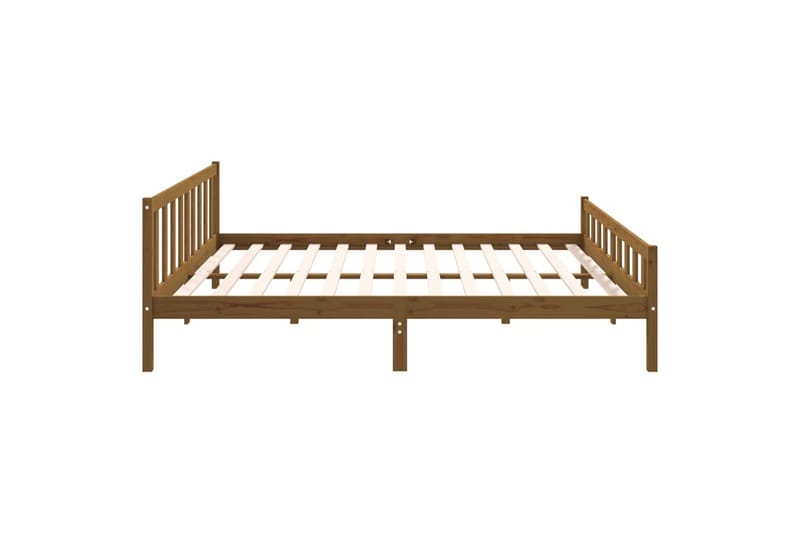 Sängynrunko hunajanruskea täysi puu 200x200 cm - Ruskea - Huonekalut - Sänky - Sänkykehikot & sängynrungot