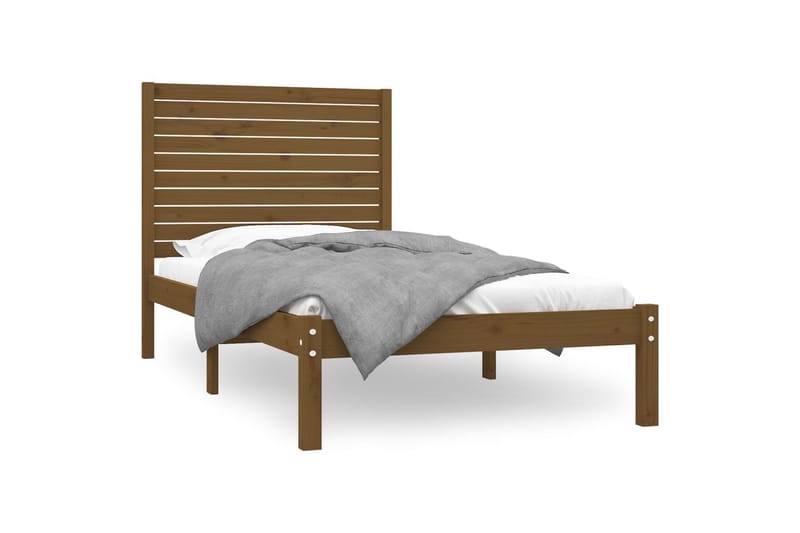 Sängynrunko hunajanruskea täysi puu 100x200 cm - Ruskea - Huonekalut - Sänky - Sänkykehikot & sängynrungot