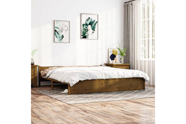 Sängynrunko hunajanruskea täysi puu 180x200 cm 6FT Super Kin - Ruskea - Sänkykehikot & sängynrungot