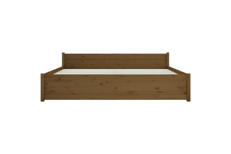 Sängynrunko hunajanruskea täysi puu 200x200 cm - Ruskea - Huonekalut - Sänky - Sänkykehikot & sängynrungot