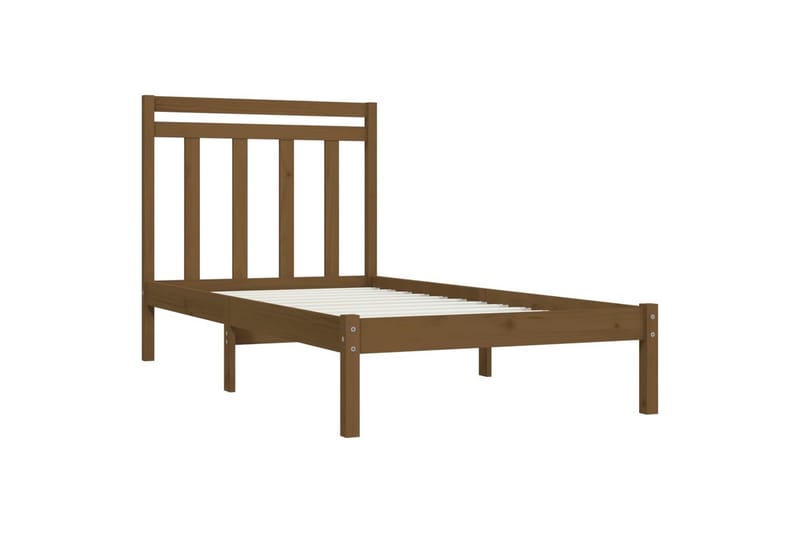 Sängynrunko hunajanruskea täysi puu 100x200 cm - Ruskea - Huonekalut - Sänky - Sänkykehikot & sängynrungot