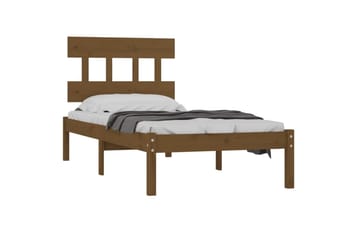 Sängynrunko hunajanruskea täysi puu 100x200 cm - Ruskea - Huonekalut - Sänky - Sänkykehikot & sängynrungot