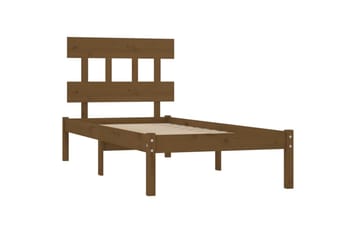 Sängynrunko hunajanruskea täysi puu 100x200 cm - Ruskea - Huonekalut - Sänky - Sänkykehikot & sängynrungot