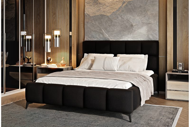 Sängynrunko Kanika Säilytyksellä 140x200 cm - Ruskea - Huonekalut - Sänky - Sänkykehikot & sängynrungot