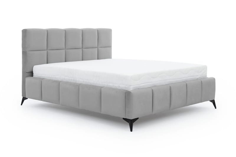 Sängynrunko Kanika Säilytyksellä 140x200 cm - Vaaleanharmaa - Huonekalut - Sänky - Sänkykehikot & sängynrungot